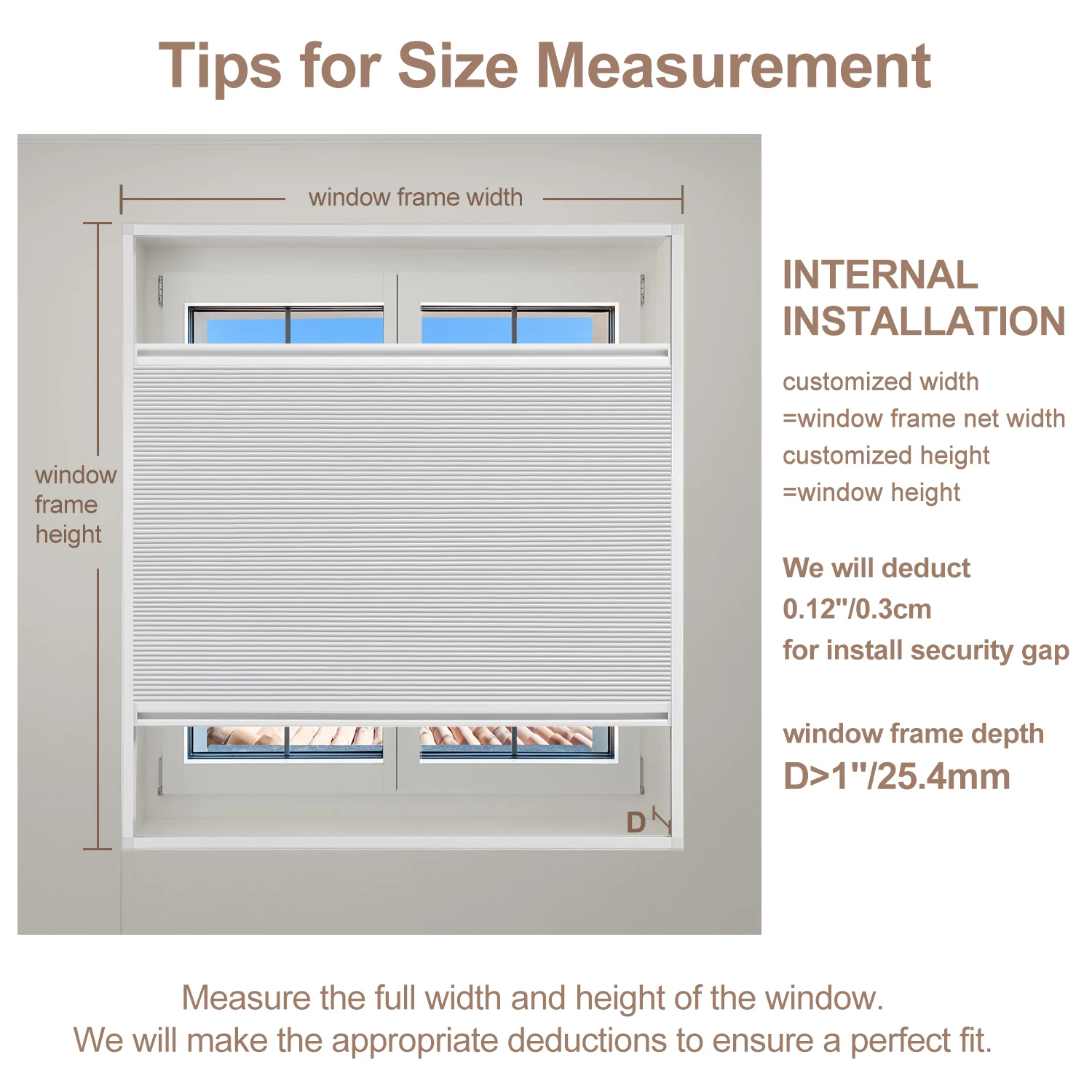 Top Down Bottom Up Total Blackout, Light Filtering Honeycomb Blinds for Privacy Insulation and Mordern Home Decor