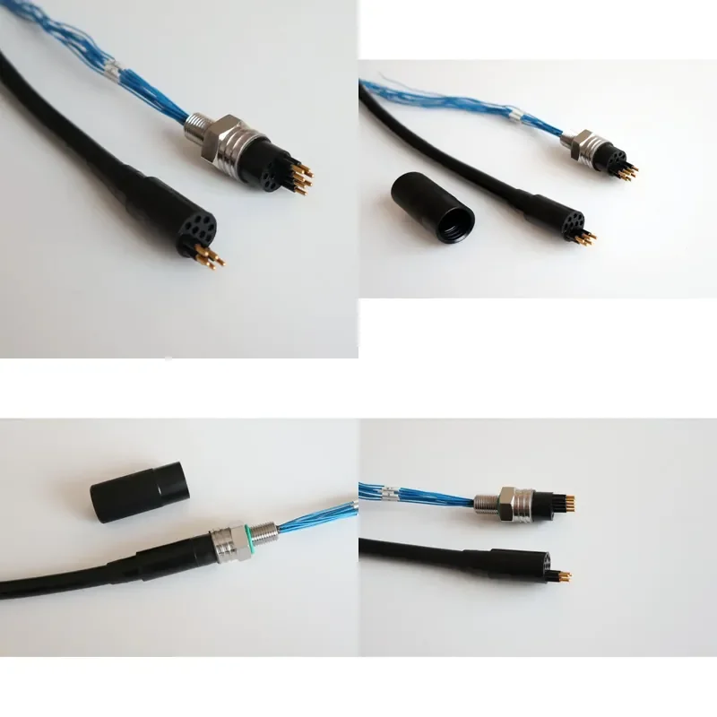 Miniature waterproof connector 5 + 7, total 12 pins, mounting thread 7/16-20 NNF