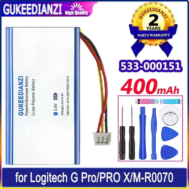 GUKEEDIANZI Battery 533-000151 400mAh for Logitech G Pro/Pro Wireless/PRO X Superlight M-R0070 Batteries