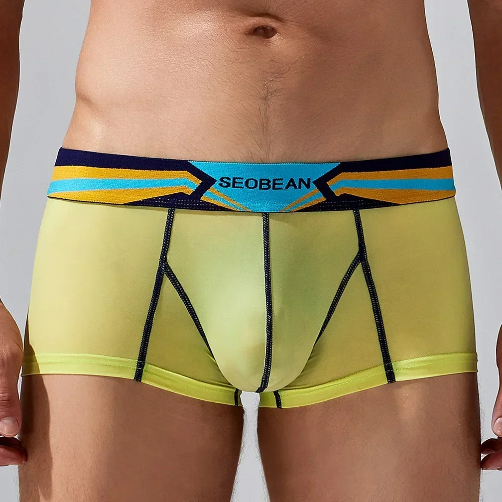 ملابس داخلية شفافة للرجال من النايلون، ملابس داخلية منخفضة الارتفاع، خفيفة الوزن ومسامية، رفيعة شفافة #5