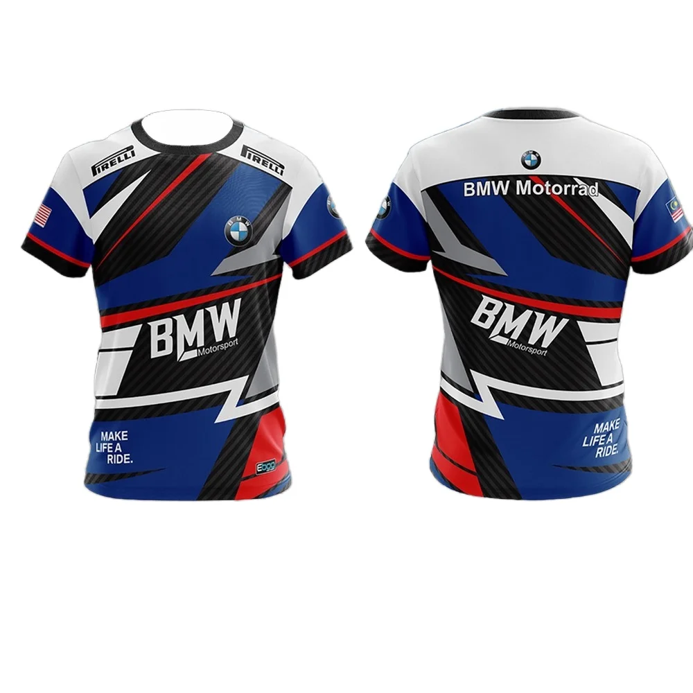 

Men's Summer New 3D Printed BMW Comfortable Breathable T-shirt Short Sleeved Casual Brand Car Sports Motorcycle Racing Fashion