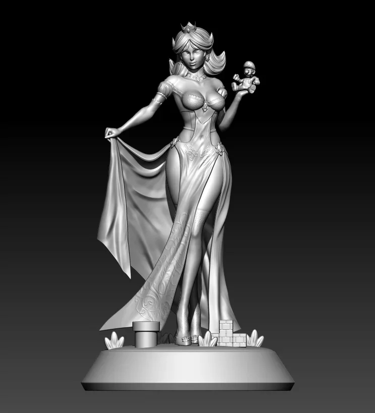 1/24 75mm 1/18 100mm Resin Model Mario Bros Princesa Figurine Unpainted No Color RW-1059