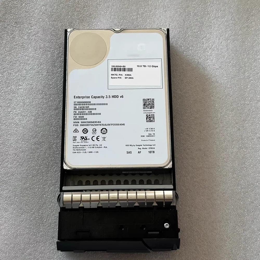 ل NetApp X380A-R6 10 تيرا بايت 7.2k 12 جيجابايت في الثانية 3.5 بوصة SAS القرص الصلب 108-00549 HUH721010AL5204