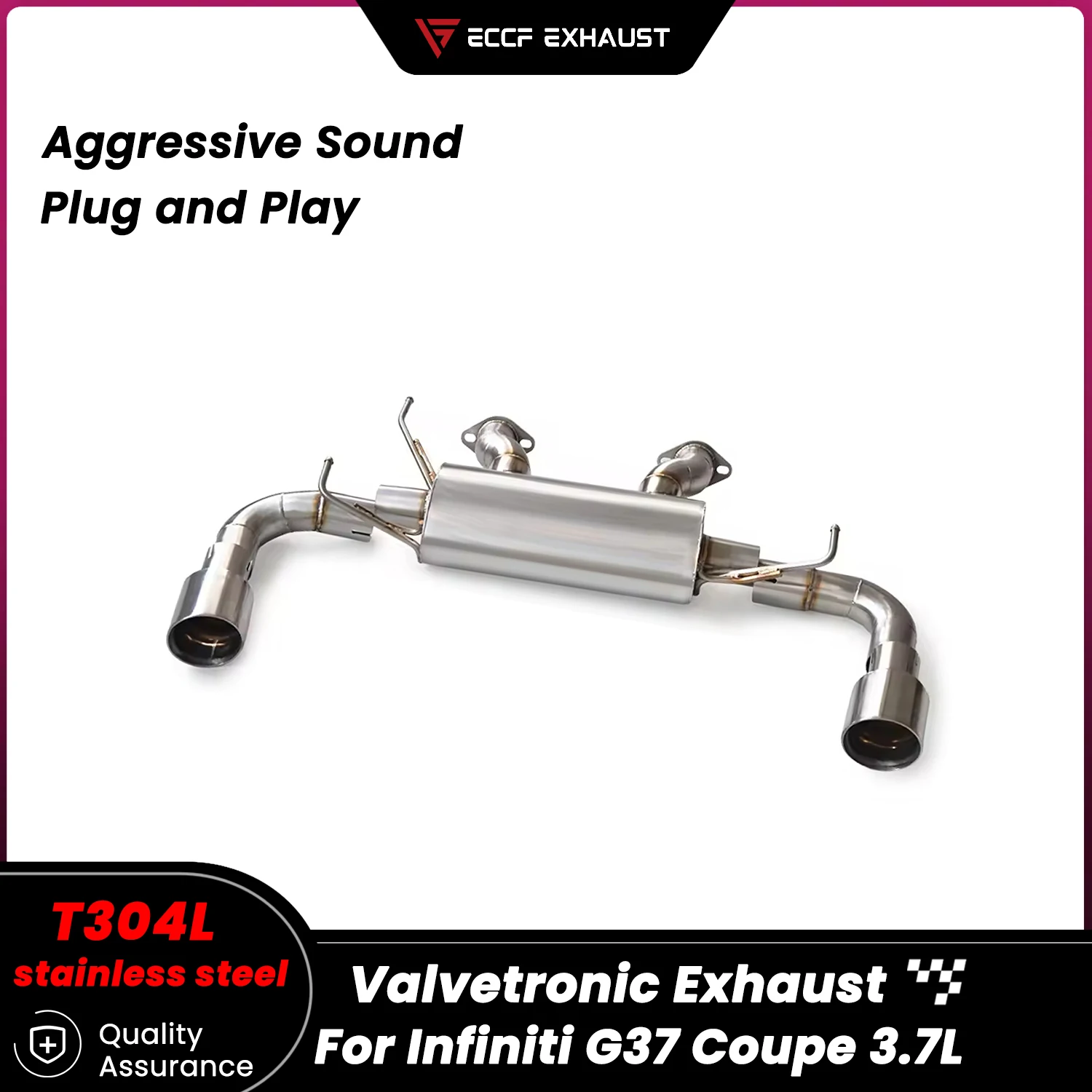 

Aggressive Sound Stainless Steel Catback Exhaust for Infiniti G37 Coupe 3.7L Unleash Maximum Performance