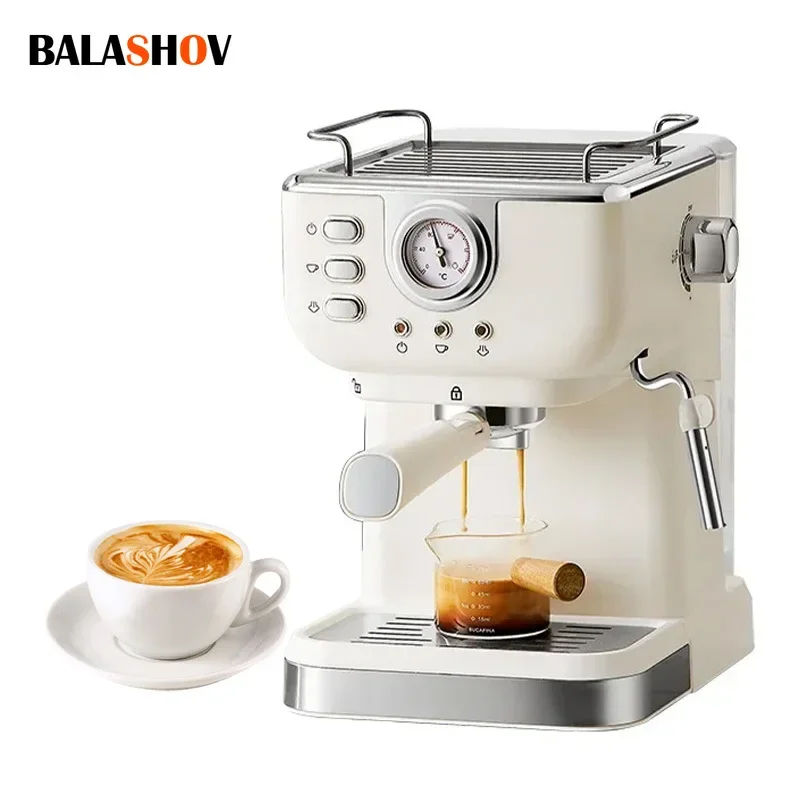 

Italian Espresso Coffee Machine Stainless Steel Coffee Maker Semi-automatic Commercial Steam Wand Milk Frother for Latte 220V