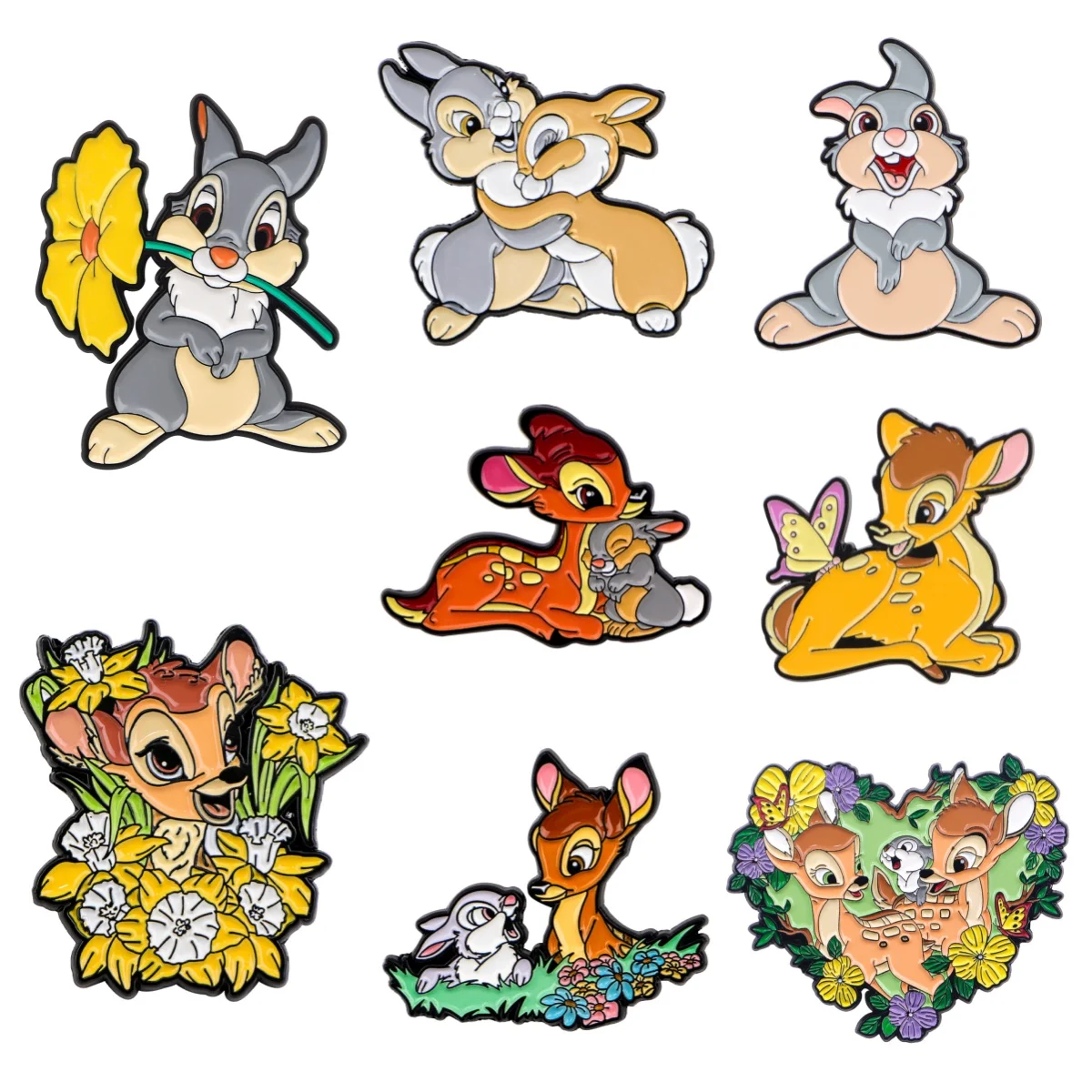 1-4 قطعة مختلط لطيف بامبي المينا دبوس الكرتون دبابيس شارات على ظهره للنساء التلبيب دبابيس تأثيري اكسسوارات الهدايا