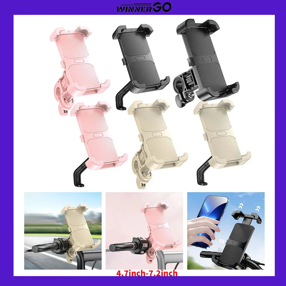 

360° Rotatable Electric Bicycle Phone Holder for Huawei Xiaomi Riding MTB Bike Moto Motorcycle Stand Bracket Non-slip Cycling