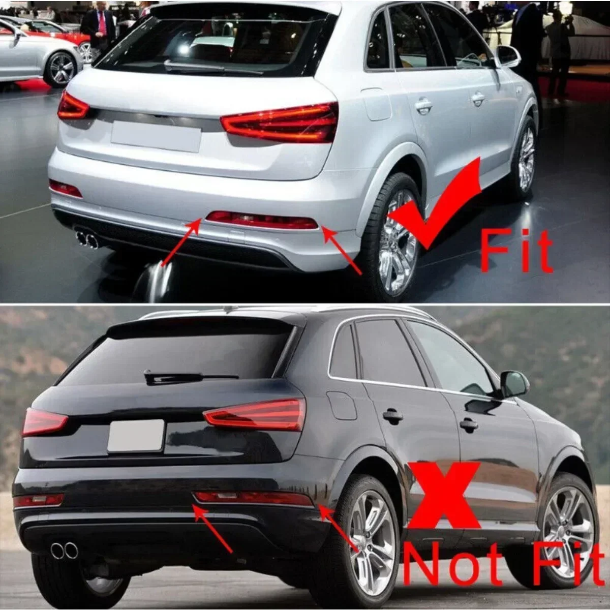 For AUDI Q3 2011-2015 Car Rear Bumper Brake Tail Warming Turn Signal Reflector 8UD945095 8UD945096