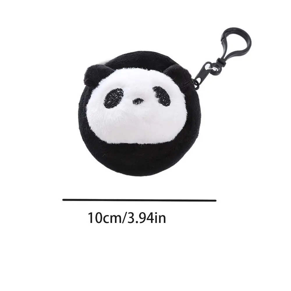 Fashion Animal Plush Panda Coin Purse Round Large Capacity Cartoon Money Bag Bag Pendant Korean Style Mini Earphone Bag Travel