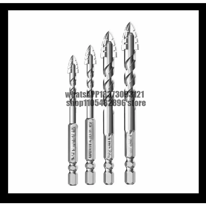 Electrical tile punching drill bit Four-edged serrated eccentric drilling Dry punching Concrete marble tile opening