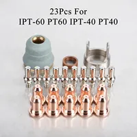 23Pcs Plasma Cutting Torch IPT-60 PT-60 PT60 IPT-40 PT40 Tip 51318 0.8mm/0.9mm Electrode Shield Cap Stand Off