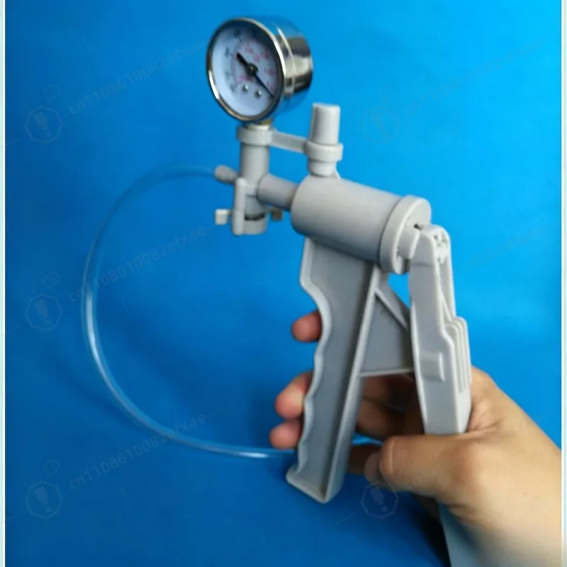 Manual Vacuum Pump with Gauge Hand Squeeze Air Suction Pump Laboratory Filtration Extraction Tool