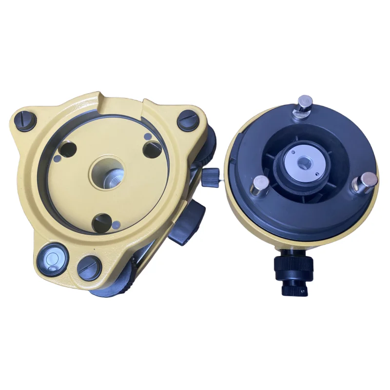 YELLOW THREE-JAW TRIBRACH WITH OPTICAL PLUMMET ADAPTER FOR TOTAL STATION PRISM GPS INSTALL SURVERYING