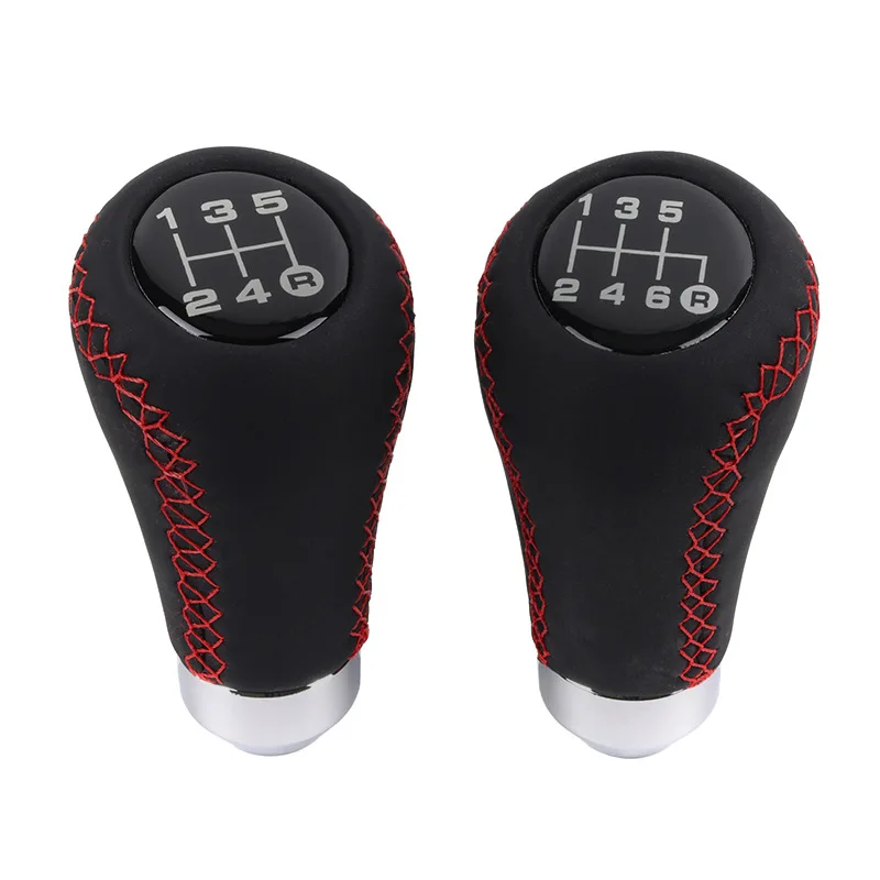 Universal 5/6 Speed Gear Shift Knob Shifter Lever Handle Modified Stick Leather Auto Accessories For All Manual Car Modles