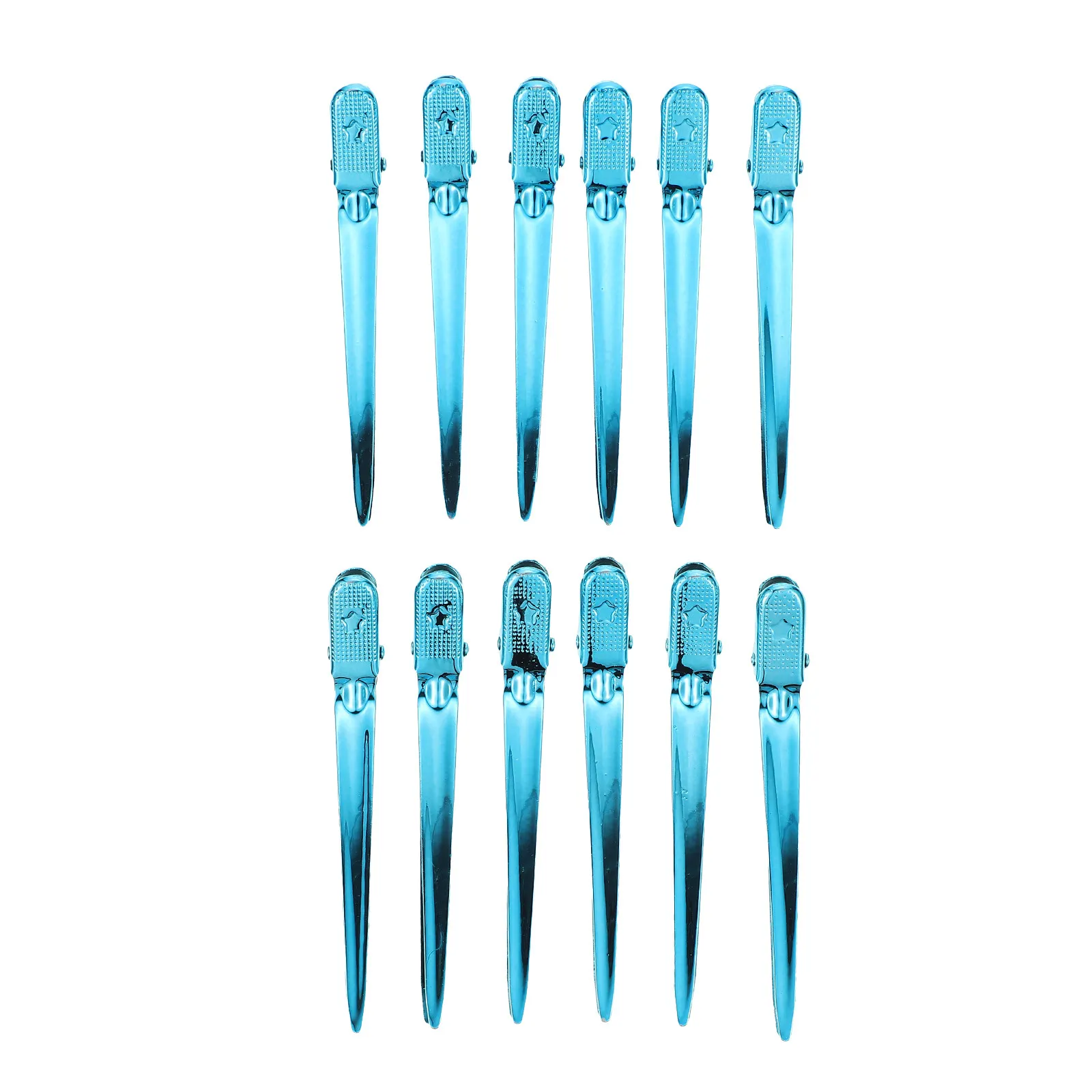 

Набор из 12 профессиональных парикмахерских зажимов-уточек с гладкой поверхностью для разделения прядей, стрижки и умывания лица