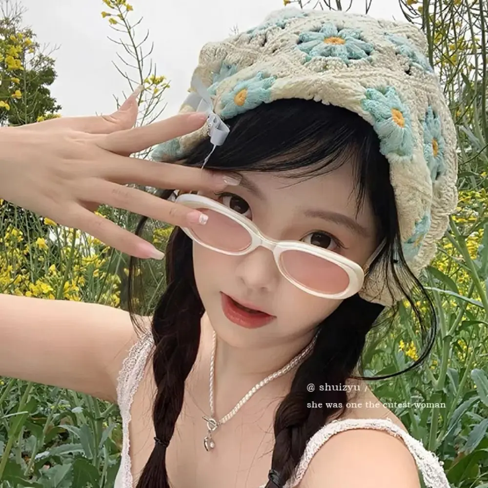 Sweet French Knitted Headband Floral Strawberry Women Hair Scarf Countryside Style Cherry Triangle Turban Travel