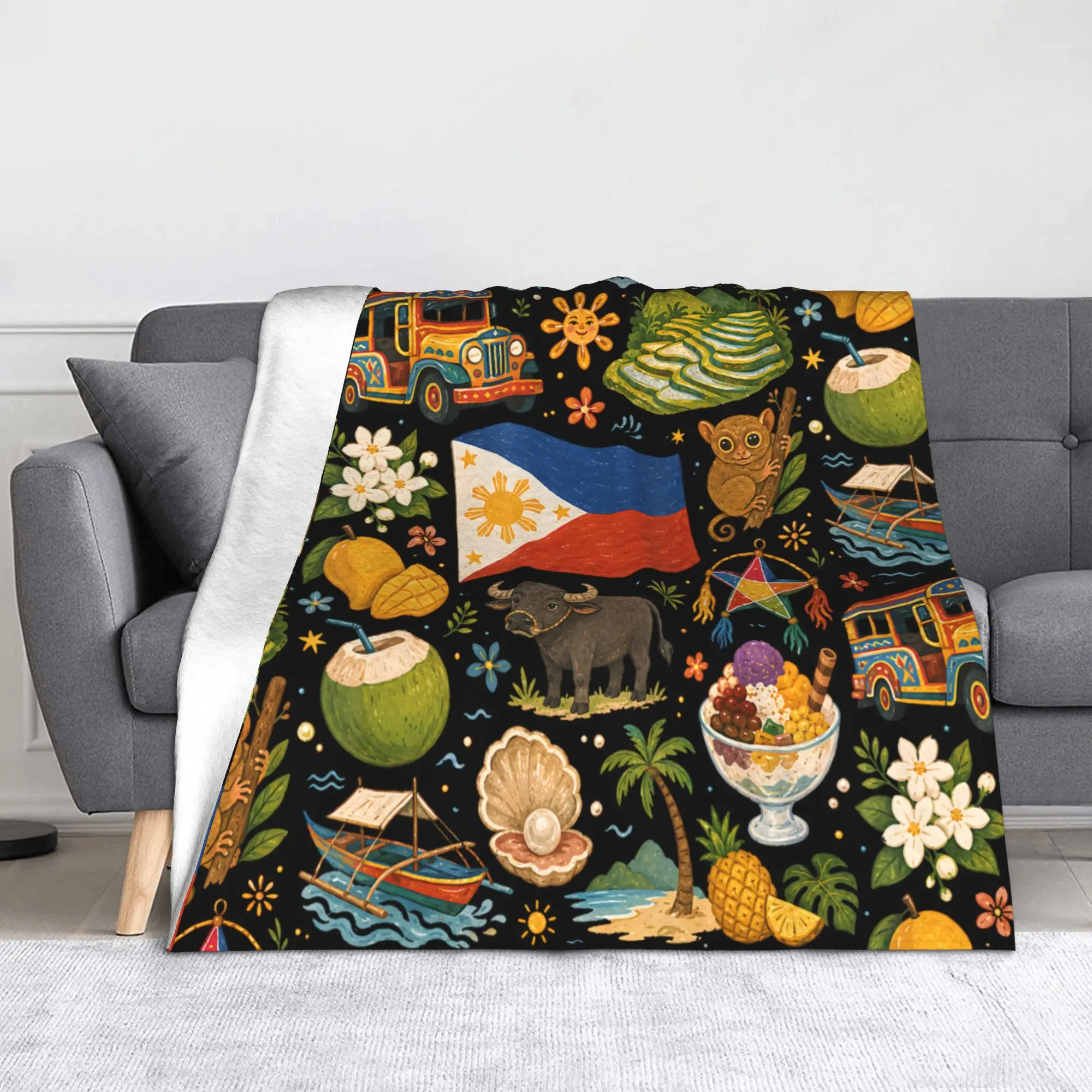 Philippine Christmas Parol Blankets  Fleece Funny Warm Throw Blankets for Home Spring/Autumn
