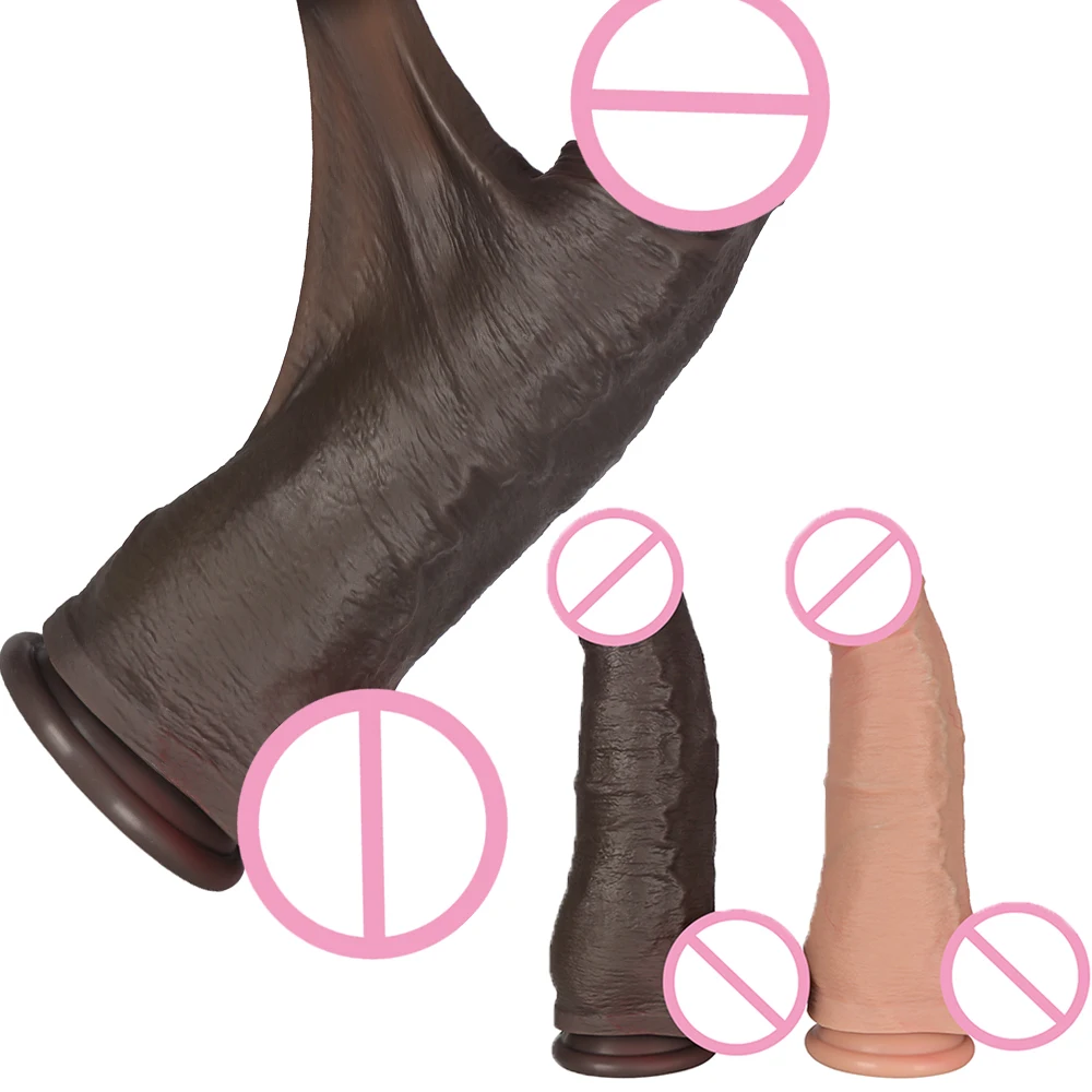 Real Skin Feel Dildo Strap On Silicone Thick Penis Masturbator Adult Toys Anal Dildo Vaginal Stimulation For Women Sex Products
