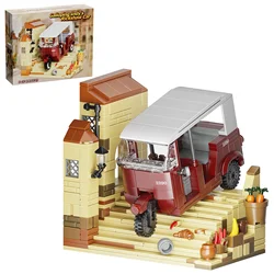 NEW Indianaed Jones Tuk Tuk Car Building Blocks Set Galloping Indy's Rickshaw Car Films Fans Adults Gifts