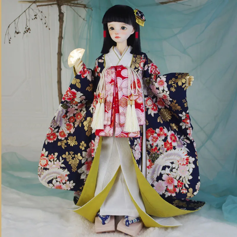 1/4 1/3 Scale Ancient Costume BJD Clothes Japanese Oiran Kimono Outfit For MSD SD13 Big Girl POPO68 Uncle Doll Accessories C2225