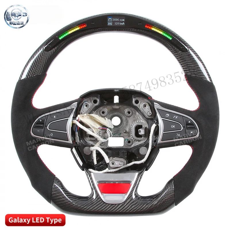 Suitable for Renault Megane Sport Competition LED Carbon Fiber Steering Wheel Controllable by Mobile App