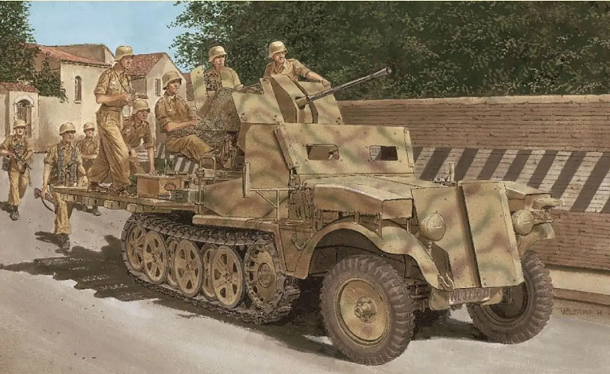 

DRAGON 1/35 6677 Sd.Kfz.10/5 w/бронированная кабина для 2 см Flak38 w/Волшебная 3D-печать намордника тормоз/металлический автомобильный широкоугольный Полюс