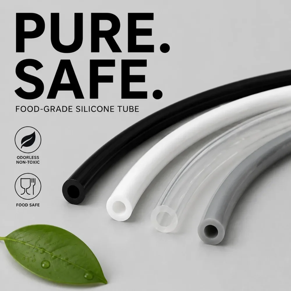 Food Grade Silicone Hose ID 2~12mm Heat Resistant Nontoxic Anti-Aging Flexible Silicone Tube  Food Drink Water Transport Hose