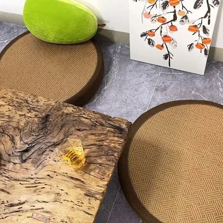 rattan-mat-zafu-cushion-round-japanese-style-bedroom-office-use-tatami-floor-pad-meditation-health-care-assorted-colors