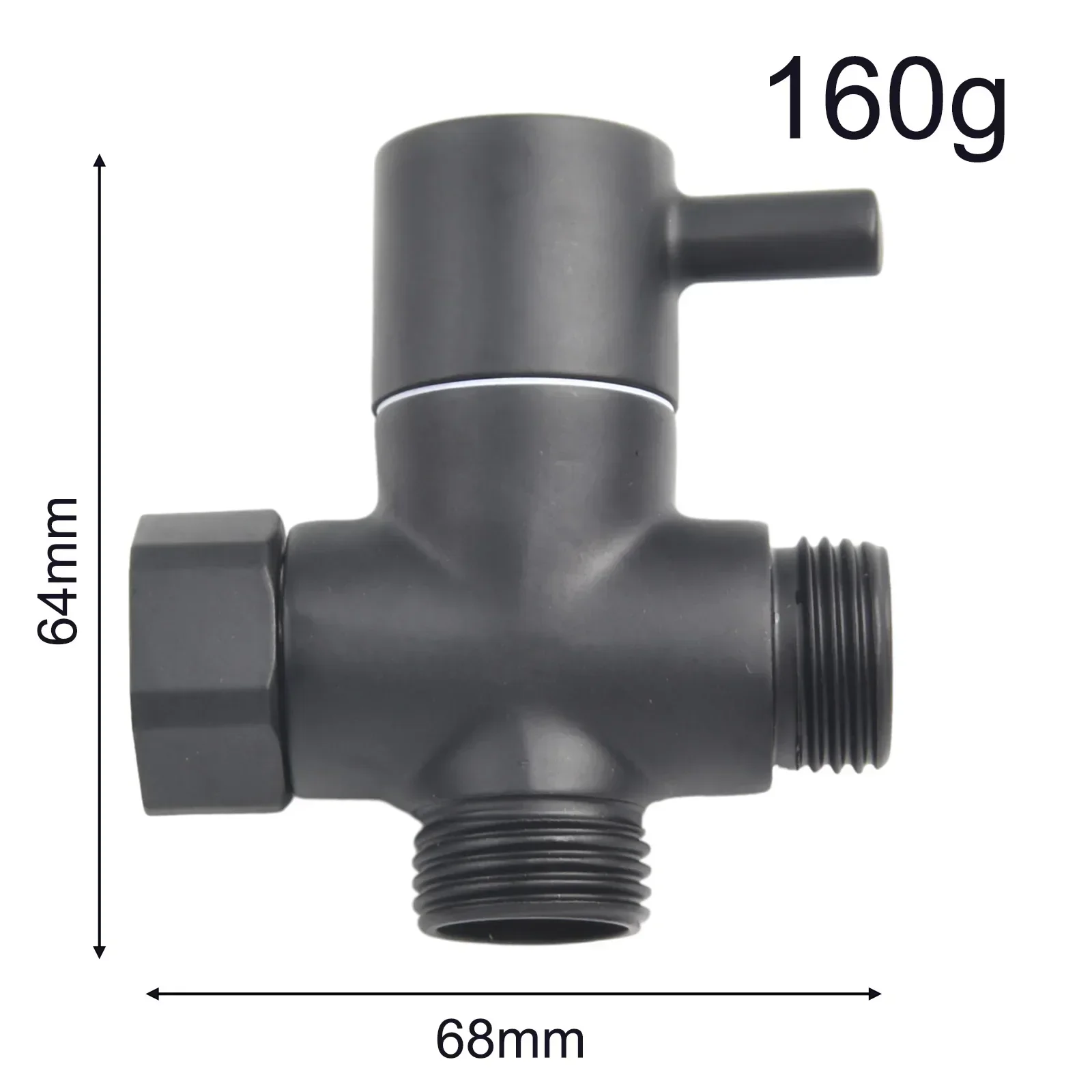 T Adapter Diverter Valve 1/2in Female For Shower Head Solid Metal Handle Practical To Use Excellent Service Life