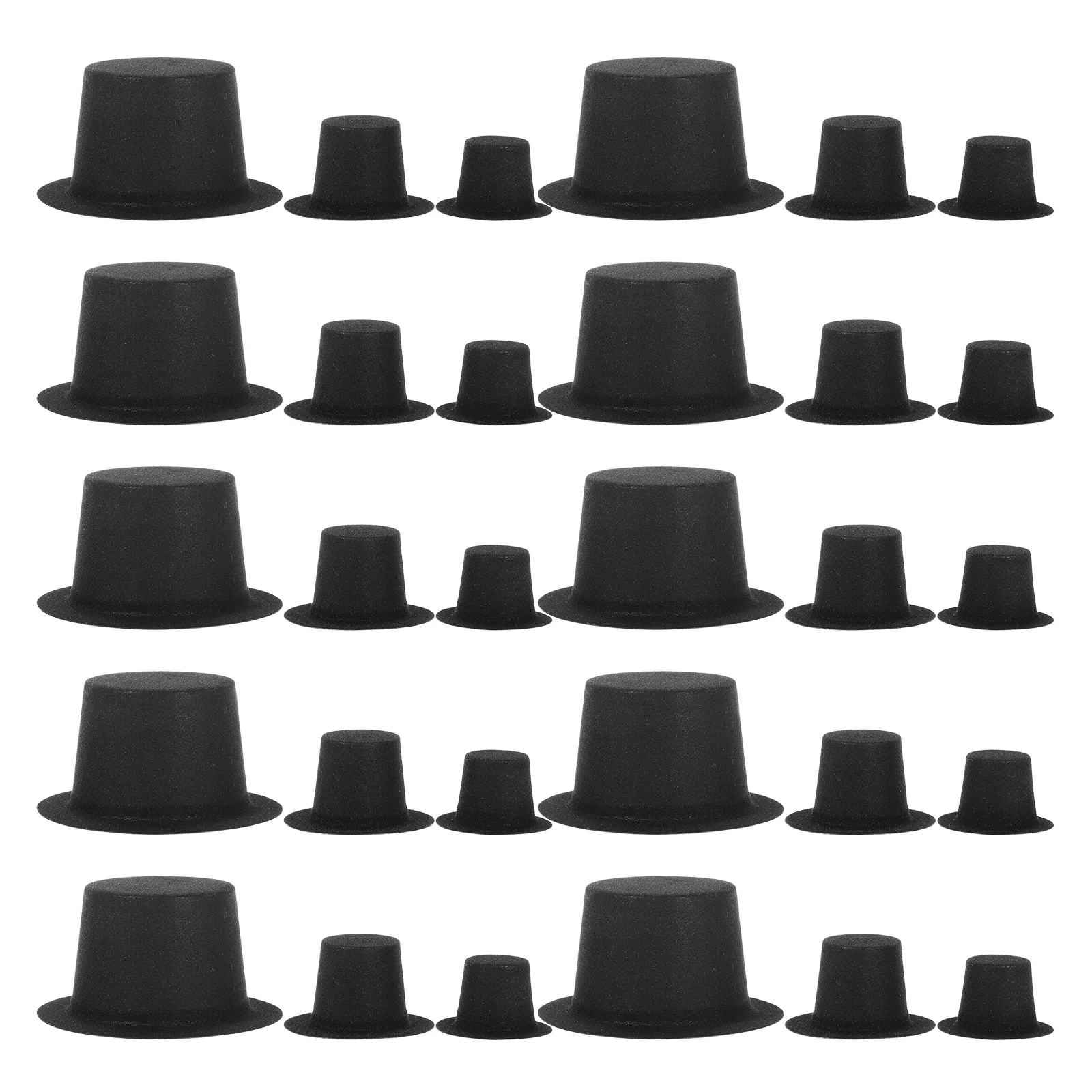 60 Pcs Hats Miniature Toys Decorative Adorable Wear-Resistant Pvc Flocking Christmas Child Gifts