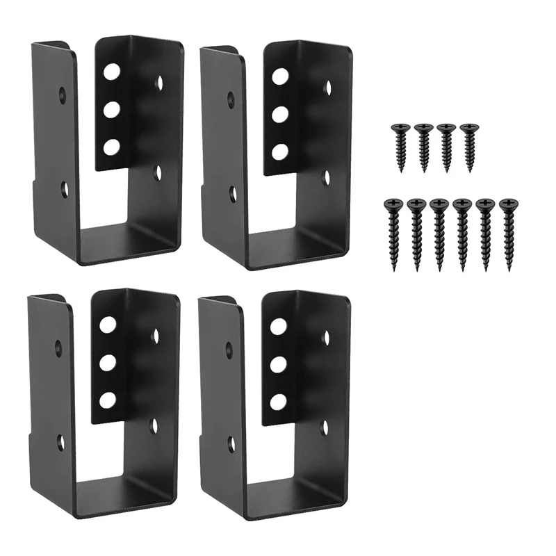 

Concealed Joist Hanger 4PCS,2Inx4in Outdoor Concealed-Flange Light Joist Bracket, Q235B Steel Powder-Coated Joist Hanger Durable