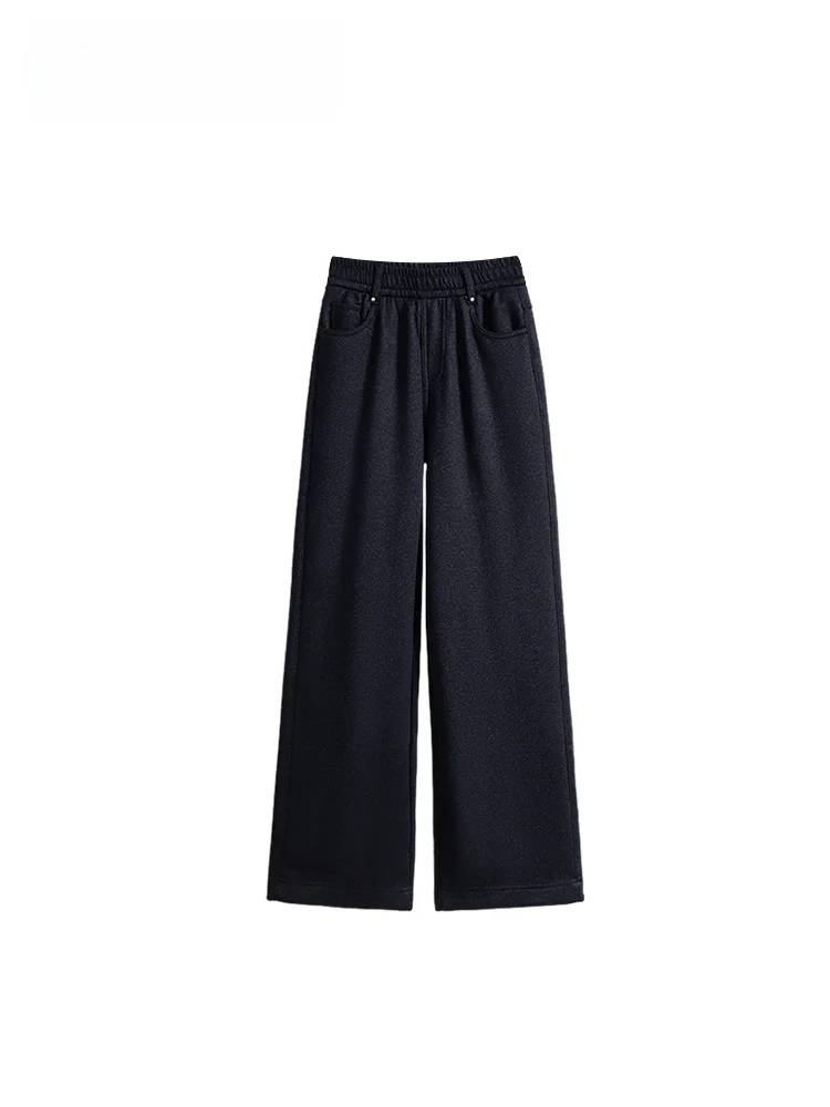 

High Waist Straight Leg Denim Jeans plus Size Women Casual Loose Trousers Spring Faion plus Size Casual Pants
