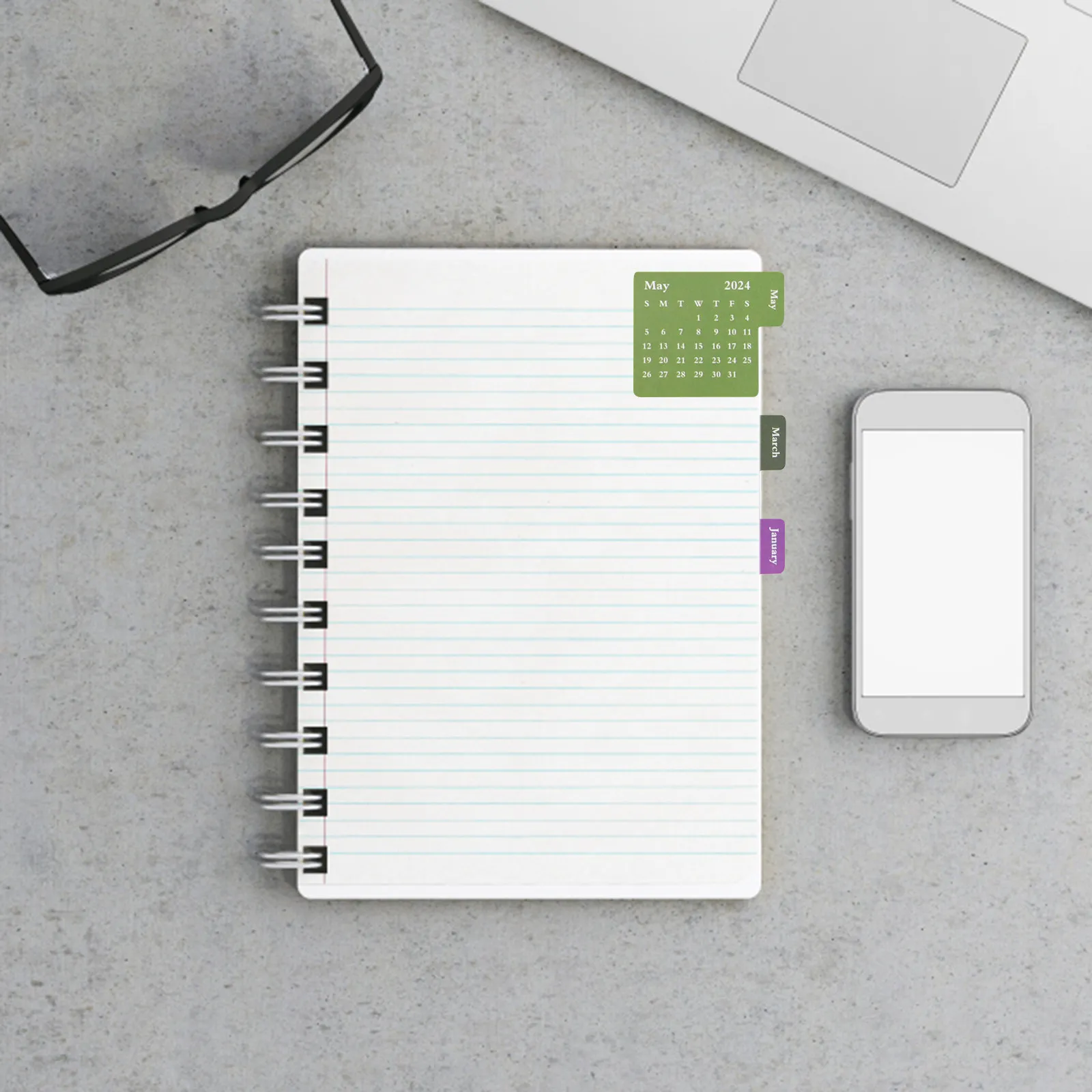 

12 Sheets DIY Washi Tape Stickers 2024 Monthly Calendar Index Tabs Sticky Page Markers for Notebook Planner Schedule Organizer