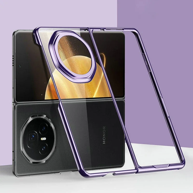 حافظة كمبيوتر صلبة شفافة عالية الدقة لهاتف Honor Magic V3، حافظة كمبيوتر صلبة رفيعة للغاية مطلية بالكروم لهاتف Honor Magic V3 #6