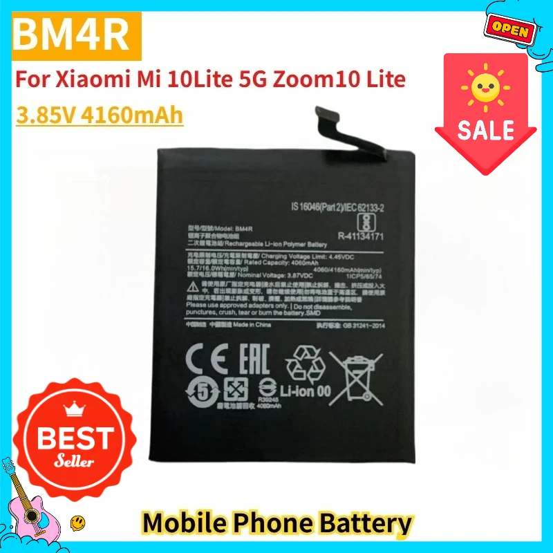 

New Replacement Mobile Phone Battery BM4R 3.85V 4160mAh for Xiaomi Mi 10Lite 5G Zoom10 Lite