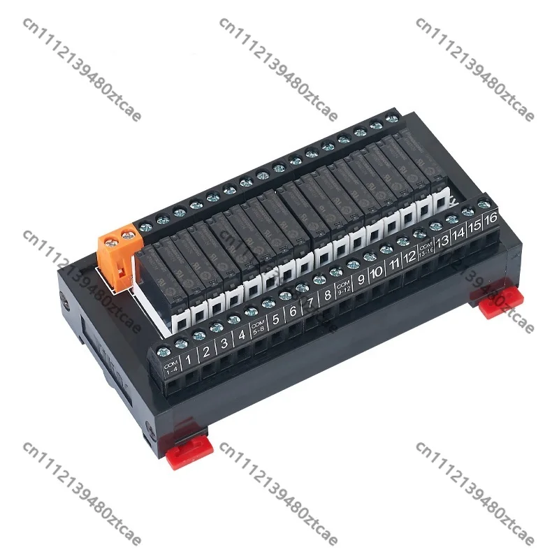 SK Series DIN Rail Mount Relay Module PLC Amplifier Board, Pluggable Relay 4/6/8/10/12/16 Channel 5V/12V/24V NPN PNP Compatible