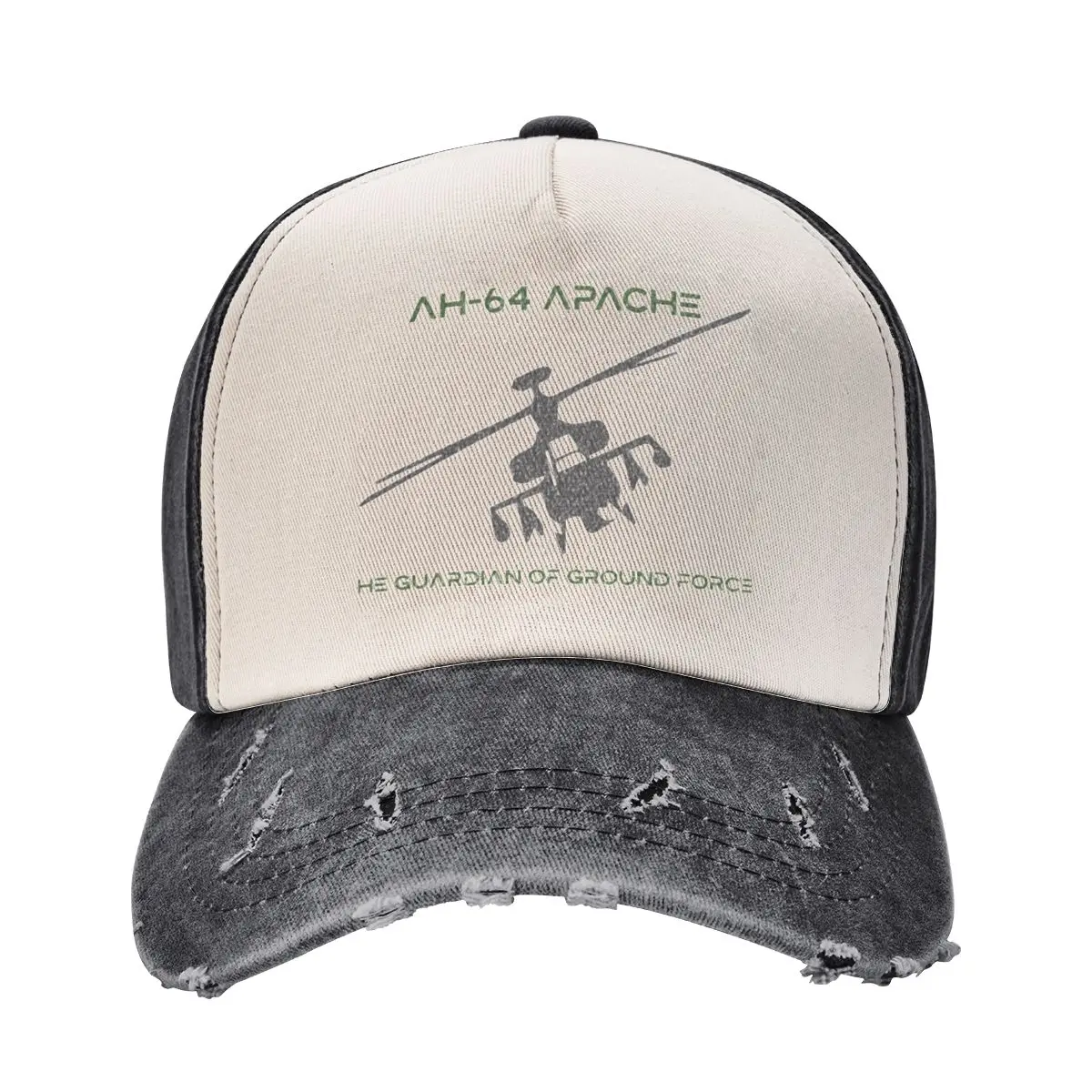 

AH-64 Apache Gunship the Guardian of Ground Forces Helicopter Black Baseball Cap black Ladies Men's