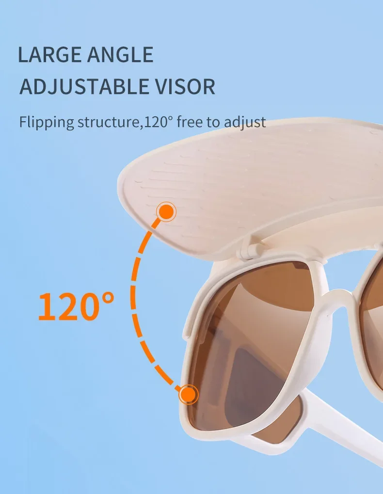 Hochklappbare polarisierte Sonnenbrille, multifunktionale Sonnenschutz-Sonnenbrille, Outdoor-Camping-/Angelbrille für Damen und Herren – Detail 5