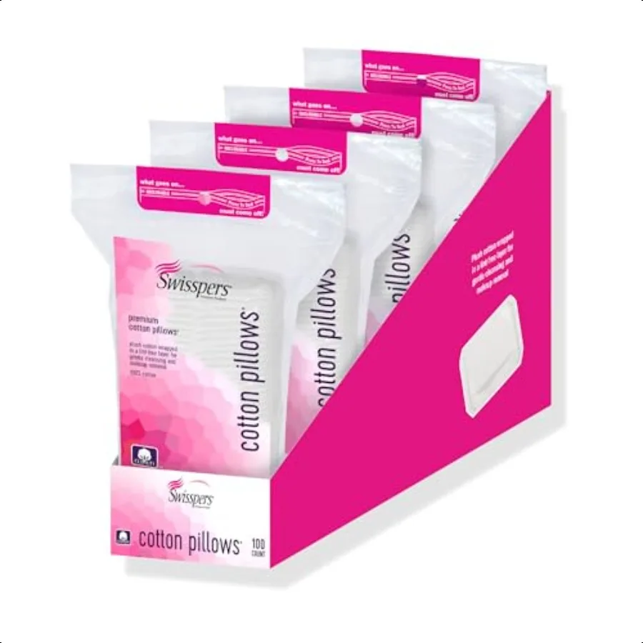 Swisspers Cuscini in cotone premium 100 antenne di bellezza ultra morbide naturali per viso occhi Cuscinetti per la cura della pelle vegani più crueltyfree per Wo