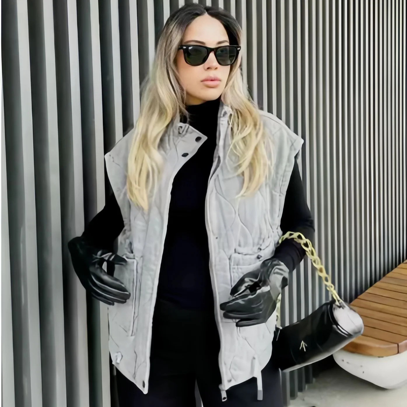 

Female Streetwear Waistcoat Women Autumn Winter Women Pocket Cotton Jacket Vest Sleeveless Stand Neck Zipper Waistcoat Loose