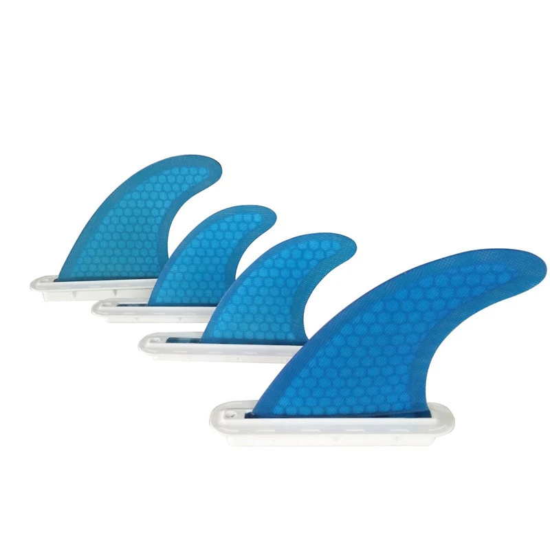 Surfboard Fins Quad Honeycomb UPSURF FUTURE S+GL/M+GL Surf Fins Fibreglass Single Tabs Blue/Orange Short Board Fins 4 Quilhas