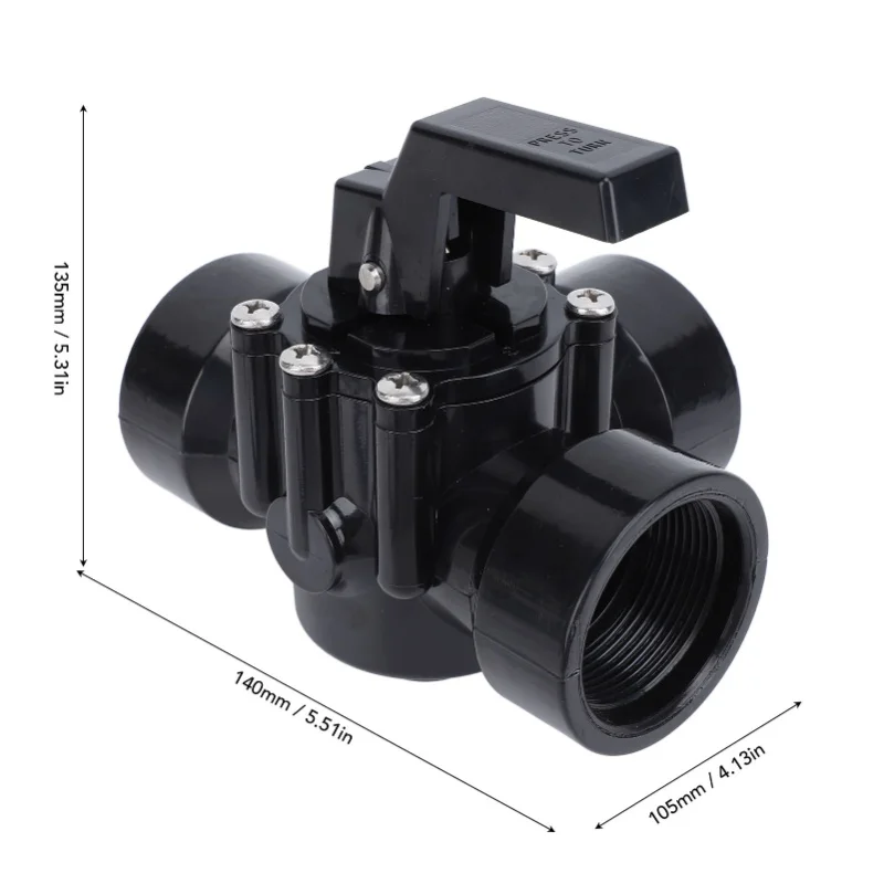 Swimming Pool Diverter Valve G1-1/2in ABS Three Way Positive Seal Water Diverter Valve For 4517 Spas