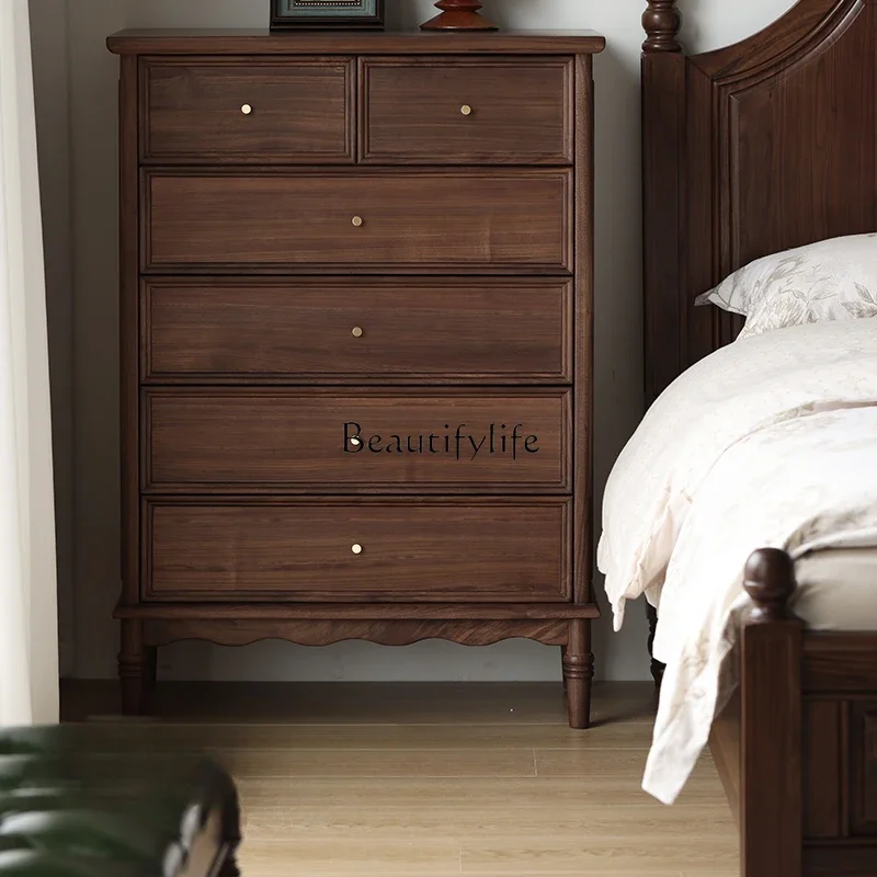 

LD33American all solid wood North American black walnut retro storage locker furniture