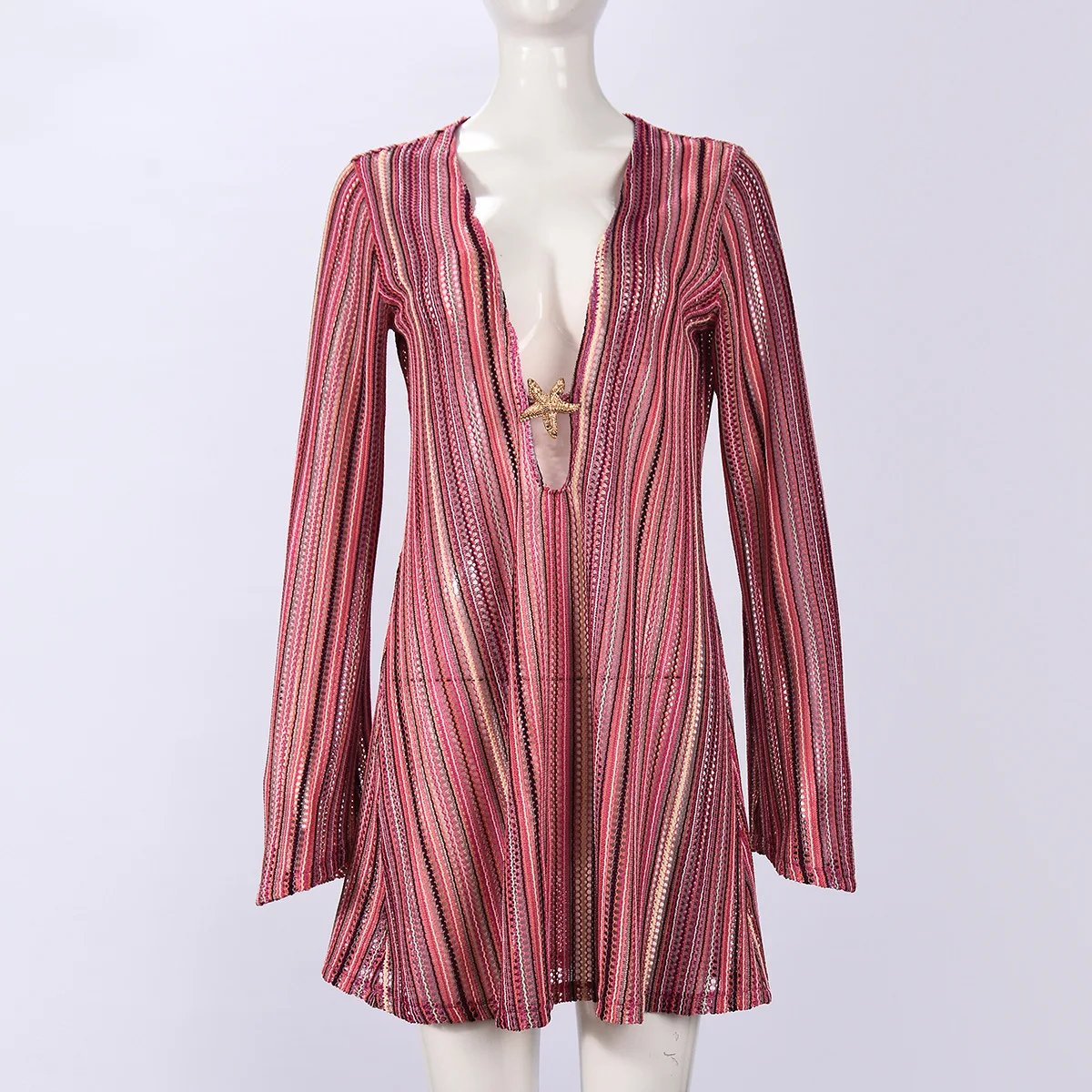 2025 autumn new hot-selling models dyed loose metal decoration European and American dress cw54307