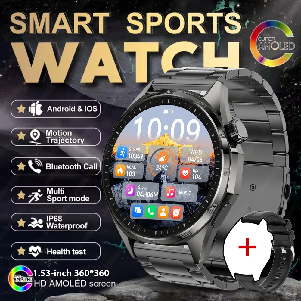 2026 Neue GPS Sport-Smartwatch für Herren NFC Kompass Fitness-Tracker Bluetooth-Anruf IP68 Wasserdichte Smartwatch für Android iOS