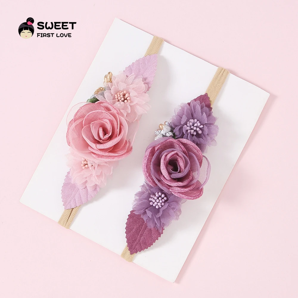 1Pcs Baby Girl Headband Cute Flower Hair Band Newborn Toddler Headband Elastic Hair Accessories Photography Props Holiday Gift