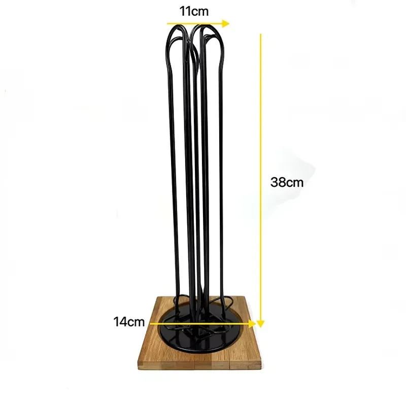 for Vertical Wire Coffee Bag Storage Rack with Wooden Base  Nespresso Capsules Independent Holder