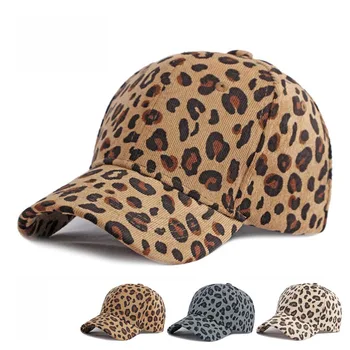 Leopard Corduroy Baseball Cap 1