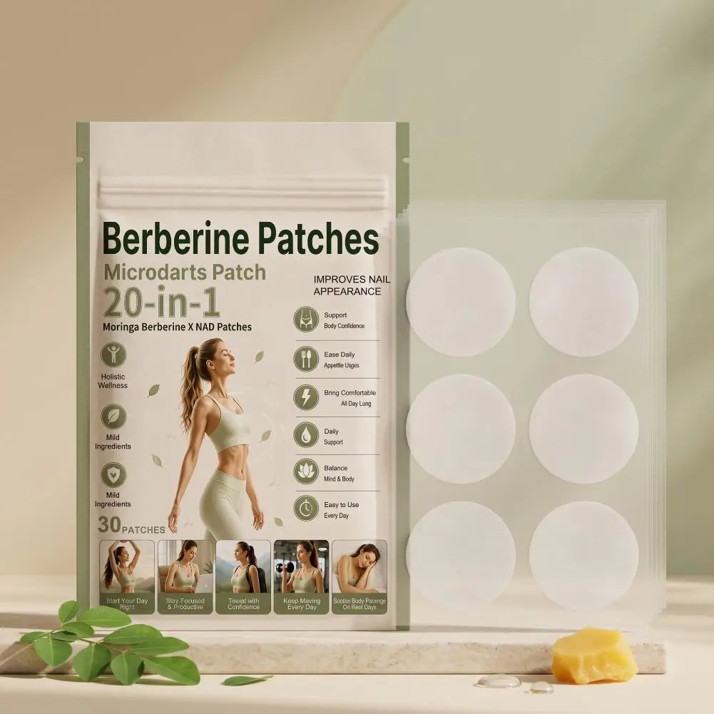 300Pcs 20 In 1 Moringa X NAD Patches High Absorption Berberine Support Patch Fits The Skin Natural Metabolic support Body Care