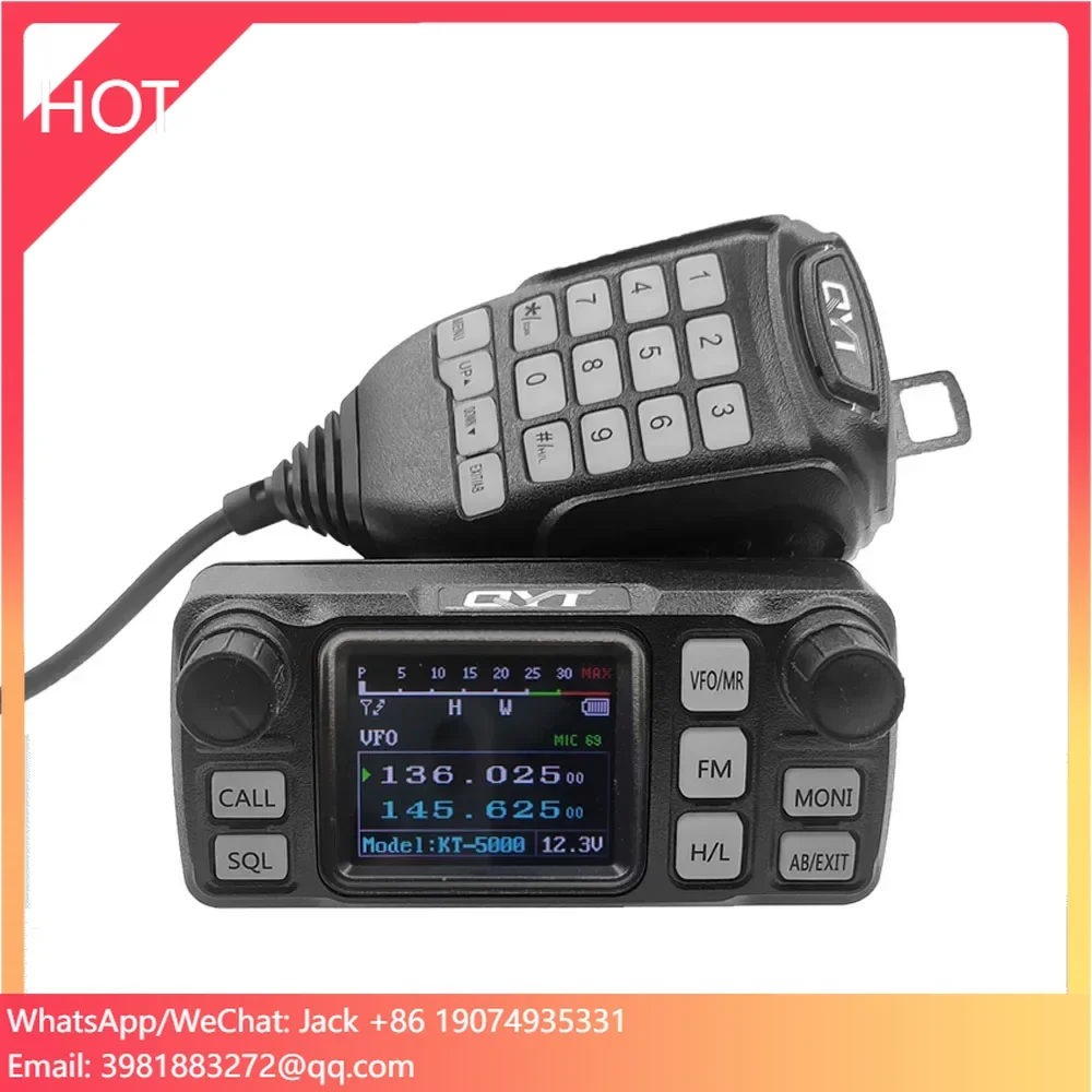 

QYT KT-5000 VHF UHF Dual Band Car Vehicle Transceiver Mini Mobile Ham Radio Car Radio Station Radio With Separable Panel